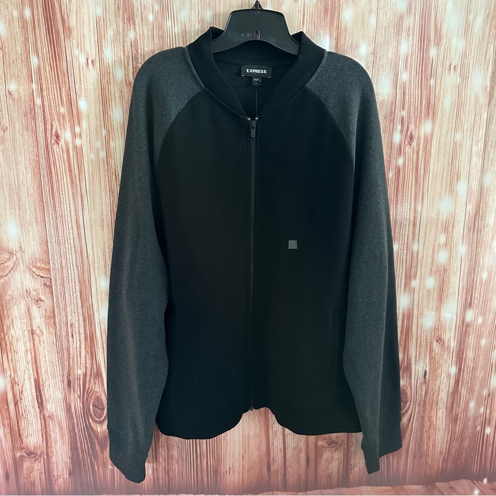 Express Black Knit Bomber Jacket NWT